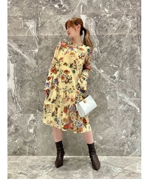 【セール】【LOULOU WILLOUGHBY】RATTIシフォンフラワープリントワンピース（ワンピース）｜Loulou Willoughby（ルルウィルビー）