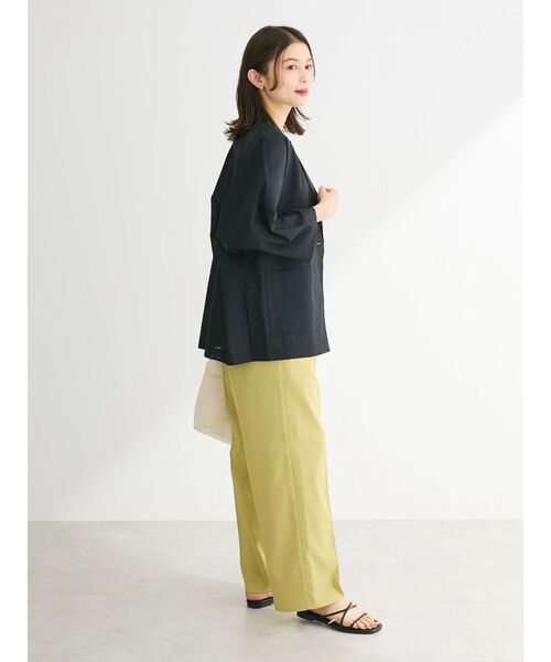 Green Parks(グリーンパークス)の「接触冷感 きれいシルエットパンツ(ワイド)(その他パンツ・レディース・ライトグレー/グレイッシュベージュ/ブラック/イエロー・FREE)」の7枚目の写真