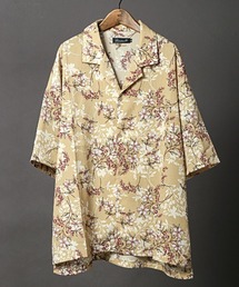 総柄プリント開襟半袖シャツ