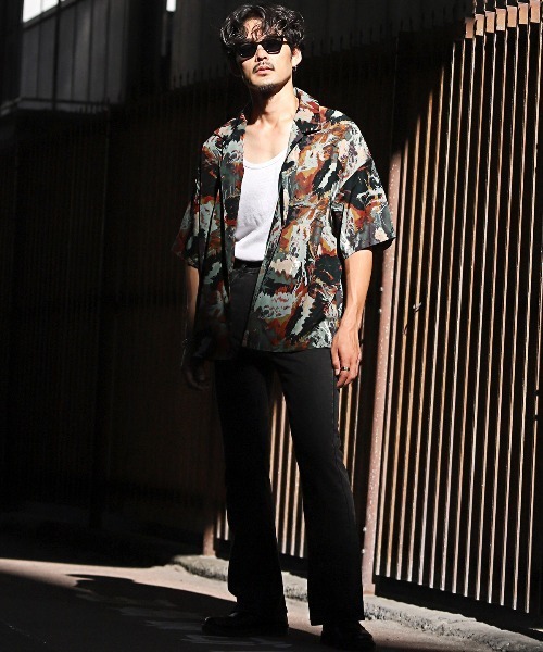 LUXSTYLE（ラグスタイル）の「総柄プリント開襟半袖シャツ（シャツ/ブラウス・メンズ・A/B/C/D/E/G/H/I/J/K/L/F/S/T/P/M/N・M/L）」の21枚目の写真