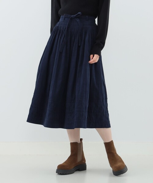 CAROLINA GLASER（カロリナ グレイサー）の「キルティングスカート（スカート・レディース・ネイビー/ダークグリーン・ONE SIZE）」の9枚目の写真