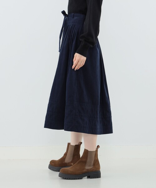 CAROLINA GLASER（カロリナ グレイサー）の「キルティングスカート（スカート・レディース・ネイビー/ダークグリーン・ONE SIZE）」の13枚目の写真