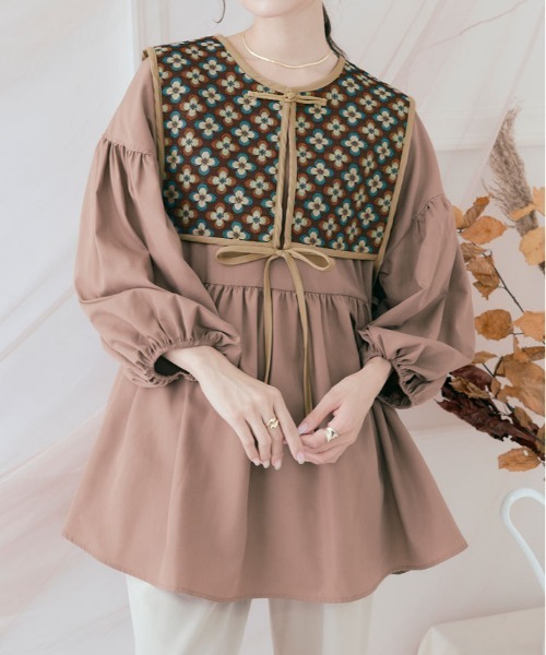 kirakiraShop(キラキラショップ)の「総柄 ビスチェ ベスト(ベスト・レディース・ブラウン系2/ブラック系1/ベージュ系/ブラウン系3/レッド系/ブラウン系1/ブラウン系/グリーン系/ピンク系/ブラック系/ブルー系/ピンク系1/ネイビー系・FREE)」の6枚目の写真