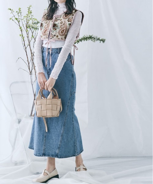 kirakiraShop(キラキラショップ)の「総柄 ビスチェ ベスト(ベスト・レディース・ブラウン系2/ブラック系1/ベージュ系/ブラウン系3/レッド系/ブラウン系1/ブラウン系/グリーン系/ピンク系/ブラック系/ブルー系/ピンク系1/ネイビー系・FREE)」の14枚目の写真