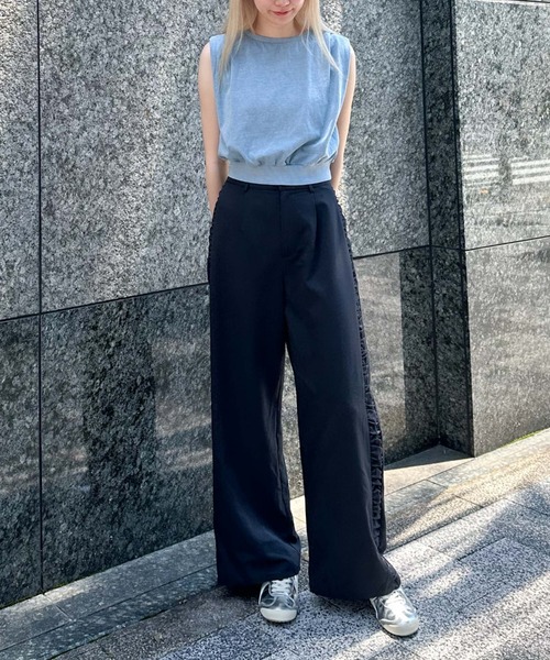 archives（アルシーヴ）の「サイドギャザースラックス（スラックス・レディース・ブラウン/ブラック/アイボリー・MEDIUM）」の16枚目の写真