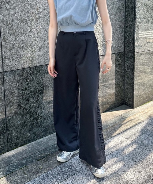 archives（アルシーヴ）の「サイドギャザースラックス（スラックス・レディース・ブラウン/ブラック/アイボリー・MEDIUM）」の15枚目の写真