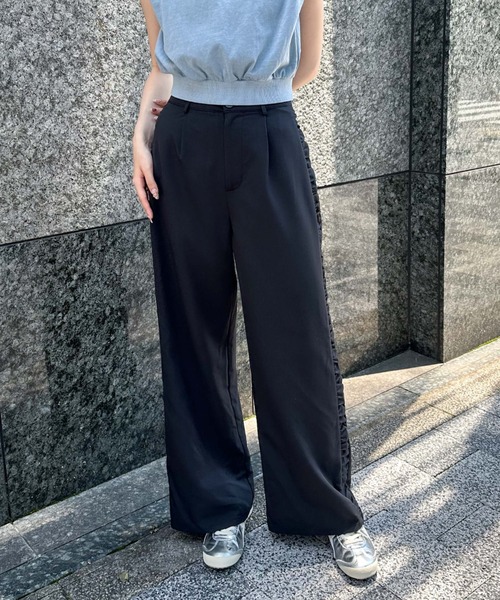 archives（アルシーヴ）の「サイドギャザースラックス（スラックス・レディース・ブラウン/ブラック/アイボリー・MEDIUM）」の12枚目の写真