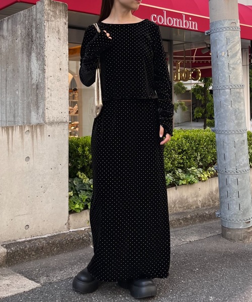 WILLOW（ウィロー）の「【WILLOW】ベロアスタッズスカート（スカート・レディース・ブラック/ベージュ・ONE SIZE）」の17枚目の写真