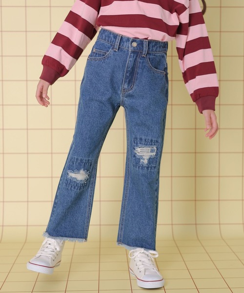 LEPSIM（レプシィム）の「【KIDS】ダメージ加工デニム　148839（デニムパンツ・キッズ・ブルー/ケミカルウォッシュ・140/120）」の4枚目の写真
