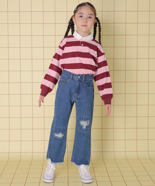 LEPSIM（レプシィム）の「【KIDS】ダメージ加工デニム　148839（デニムパンツ・キッズ・ブルー/ケミカルウォッシュ・140/120）」の7枚目の写真