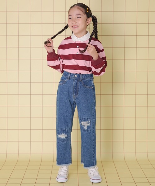 LEPSIM（レプシィム）の「【KIDS】ダメージ加工デニム　148839（デニムパンツ・キッズ・ブルー/ケミカルウォッシュ・140/120）」の8枚目の写真