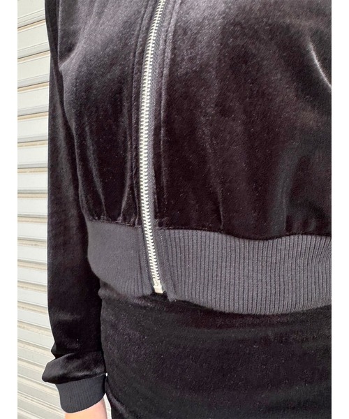 EGOIST（エゴイスト）の「ラメ刺繍ベロアパーカー（パーカー・レディース・ブラック/カーキ/ライトブラウン・FREE）」の10枚目の写真