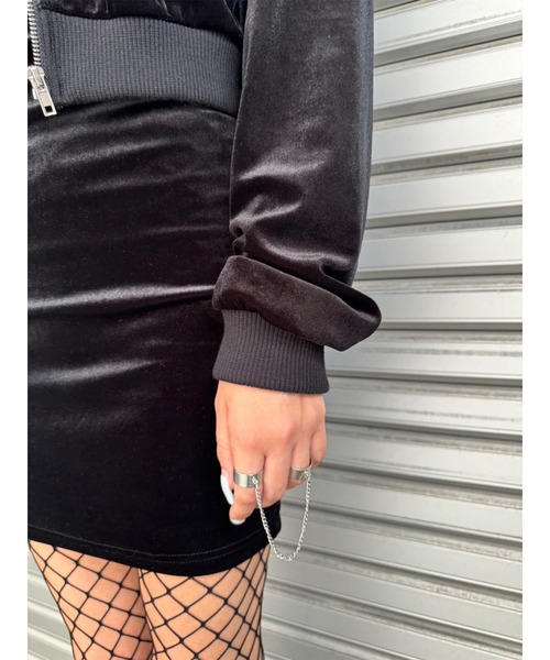 EGOIST（エゴイスト）の「ラメ刺繍ベロアパーカー（パーカー・レディース・ブラック/カーキ/ライトブラウン・FREE）」の12枚目の写真