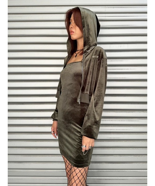 EGOIST（エゴイスト）の「ラメ刺繍ベロアパーカー（パーカー・レディース・ブラック/カーキ/ライトブラウン・FREE）」の19枚目の写真