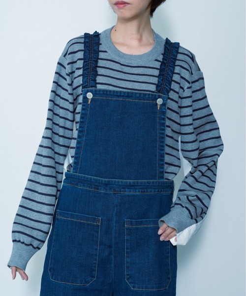 TEVALT（ヴァレット）の「デニムサロペット（サロペット/オーバーオール・レディース・ブルー・38）」の9枚目の写真