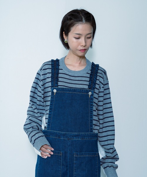 TEVALT（ヴァレット）の「デニムサロペット（サロペット/オーバーオール・レディース・ブルー・38）」の6枚目の写真