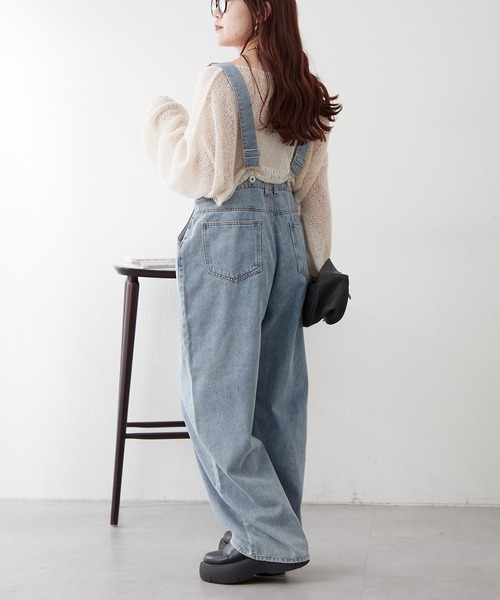 continuer de NICE CLAUP（コンティニューデナイスクラップ）の「サス付フックデニムパンツ（デニムパンツ・レディース・ブラック/ブルー・FREE）」の6枚目の写真