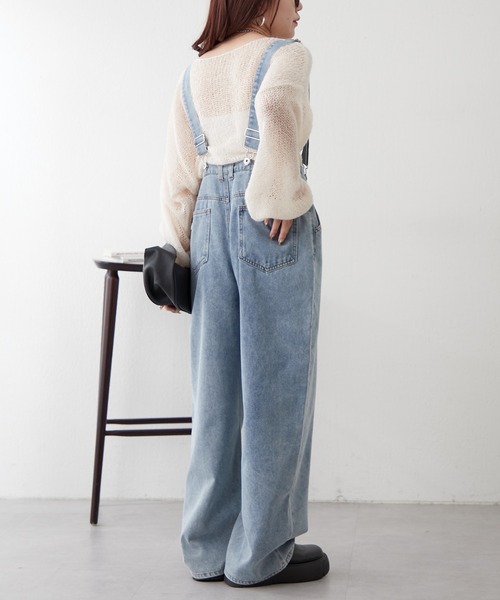 continuer de NICE CLAUP（コンティニューデナイスクラップ）の「サス付フックデニムパンツ（デニムパンツ・レディース・ブラック/ブルー・FREE）」の7枚目の写真
