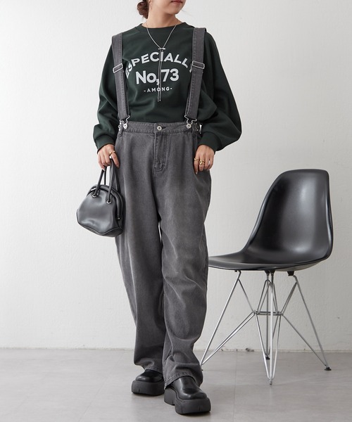 continuer de NICE CLAUP（コンティニューデナイスクラップ）の「サス付フックデニムパンツ（デニムパンツ・レディース・ブラック/ブルー・FREE）」の10枚目の写真