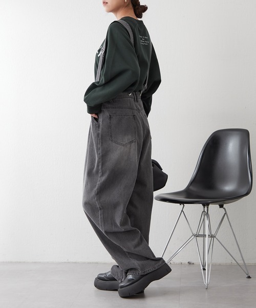 continuer de NICE CLAUP（コンティニューデナイスクラップ）の「サス付フックデニムパンツ（デニムパンツ・レディース・ブラック/ブルー・FREE）」の12枚目の写真