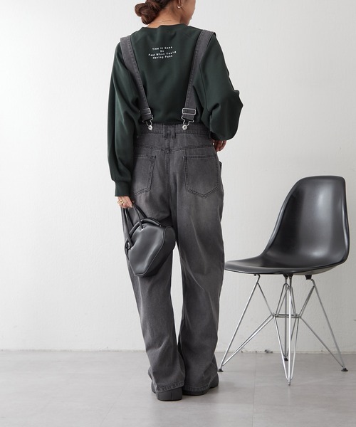 continuer de NICE CLAUP（コンティニューデナイスクラップ）の「サス付フックデニムパンツ（デニムパンツ・レディース・ブラック/ブルー・FREE）」の13枚目の写真