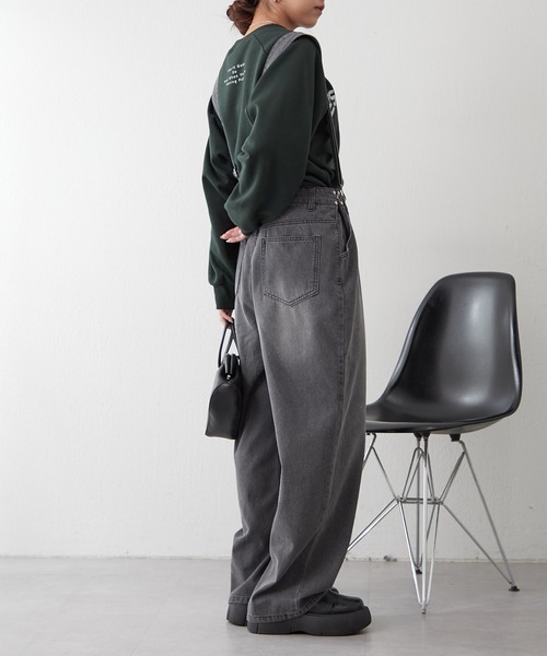 continuer de NICE CLAUP（コンティニューデナイスクラップ）の「サス付フックデニムパンツ（デニムパンツ・レディース・ブラック/ブルー・FREE）」の14枚目の写真
