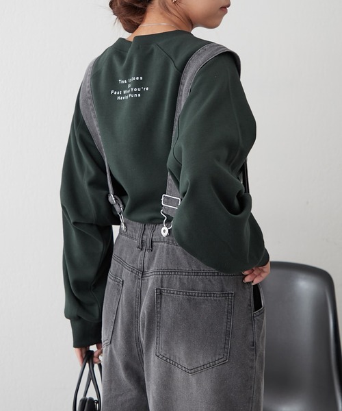continuer de NICE CLAUP（コンティニューデナイスクラップ）の「サス付フックデニムパンツ（デニムパンツ・レディース・ブラック/ブルー・FREE）」の16枚目の写真