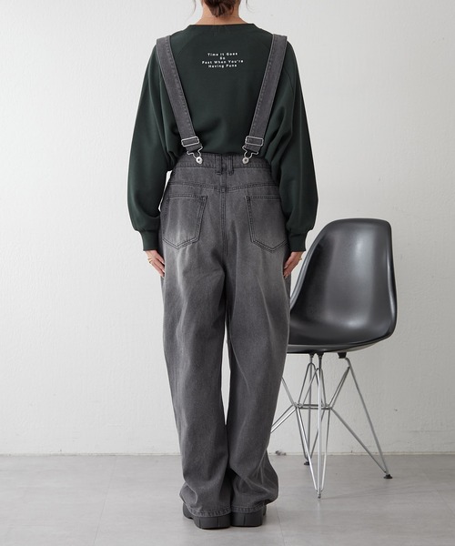 continuer de NICE CLAUP（コンティニューデナイスクラップ）の「サス付フックデニムパンツ（デニムパンツ・レディース・ブラック/ブルー・FREE）」の22枚目の写真