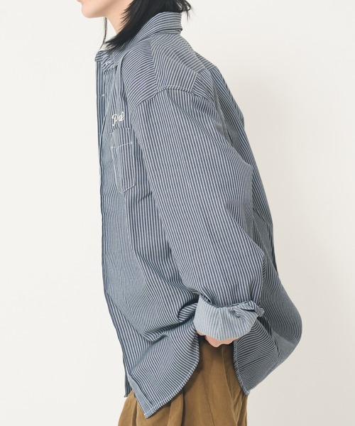 CORISCO（コリスコ）の「ヒッコリーシシュウシャツ(M1)（シャツ/ブラウス・メンズ・ブラック/ネイビー・MEDIUM/LARGE/X-LARGE）」の6枚目の写真