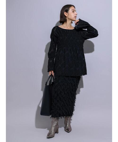 Te chichi（テチチ）の「【Atelier Noir】フリンジチュールタイトロングスカート（セットアップ可）（スカート・レディース・ブラック・F）」の10枚目の写真