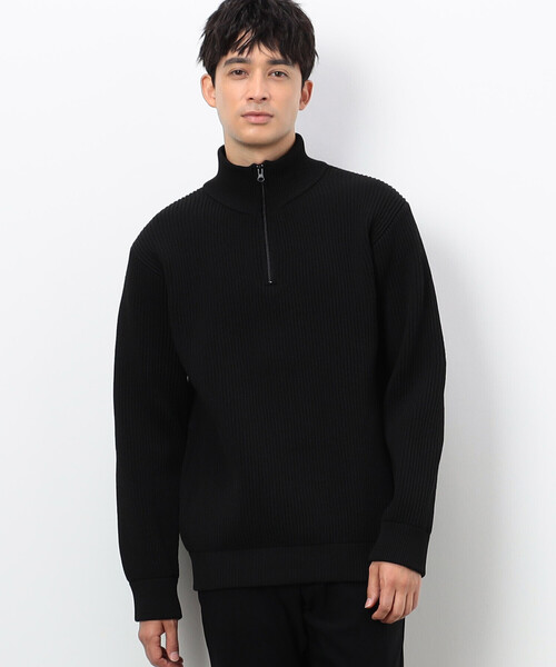 COMME CA ISM(コムサイズム)の「両畦編み ハーフジップ プルオーバーニット(ニット/セーター・メンズ・オフホワイト/ブラック/ネイビー・MEDIUM/LARGE)」の3枚目の写真