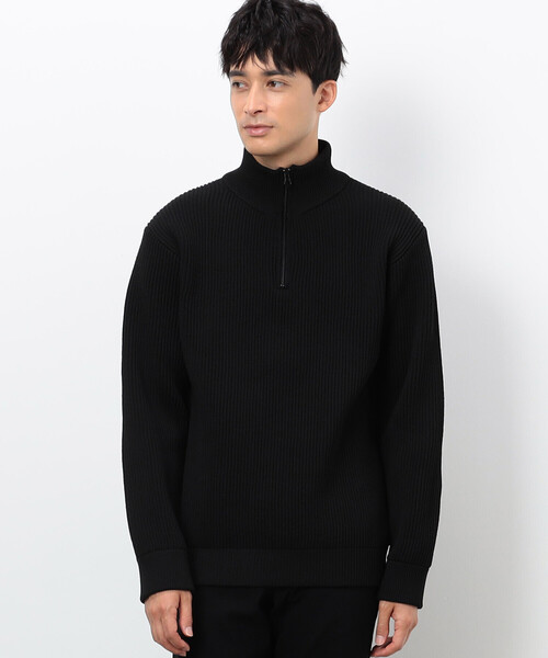 COMME CA ISM(コムサイズム)の「両畦編み ハーフジップ プルオーバーニット(ニット/セーター・メンズ・オフホワイト/ブラック/ネイビー・MEDIUM/LARGE)」の8枚目の写真