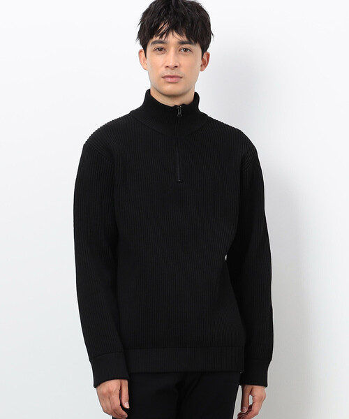 COMME CA ISM(コムサイズム)の「両畦編み ハーフジップ プルオーバーニット(ニット/セーター・メンズ・オフホワイト/ブラック/ネイビー・MEDIUM/LARGE)」の9枚目の写真