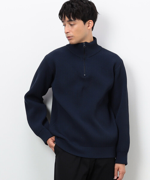 COMME CA ISM(コムサイズム)の「両畦編み ハーフジップ プルオーバーニット(ニット/セーター・メンズ・オフホワイト/ブラック/ネイビー・MEDIUM/LARGE)」の11枚目の写真