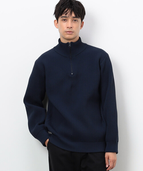 COMME CA ISM(コムサイズム)の「両畦編み ハーフジップ プルオーバーニット(ニット/セーター・メンズ・オフホワイト/ブラック/ネイビー・MEDIUM/LARGE)」の12枚目の写真