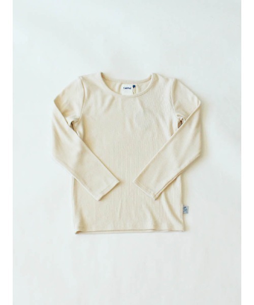 Catchup(ケチャップ)の「【Catchup】ソフトタッチリブプルオーバー(Tシャツ/カットソー・キッズ・オフホワイト/ブラック/ダークブラウン/イエロー/ネイビー/パープル・90㎝/100㎝/110㎝/120㎝/130㎝/100cm/110cm/120cm/130cm)」の2枚目の写真