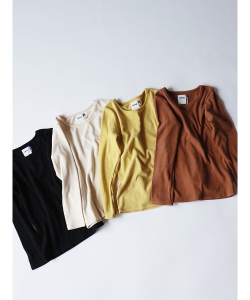 Catchup(ケチャップ)の「【Catchup】ソフトタッチリブプルオーバー(Tシャツ/カットソー・キッズ・オフホワイト/ブラック/ダークブラウン/イエロー/ネイビー/パープル・90㎝/100㎝/110㎝/120㎝/130㎝/100cm/110cm/120cm/130cm)」の11枚目の写真