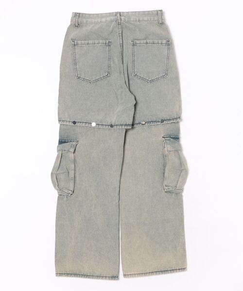 MORE self LOVE(モアセルフラブ)の「ワイドレッグカーゴデニムパンツ(デニムパンツ・レディース・ブルー・SMALL/MEDIUM/LARGE)」の22枚目の写真