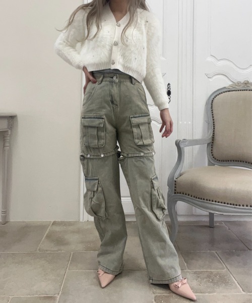 MORE self LOVE(モアセルフラブ)の「ワイドレッグカーゴデニムパンツ(デニムパンツ・レディース・ブルー・SMALL/MEDIUM/LARGE)」の8枚目の写真