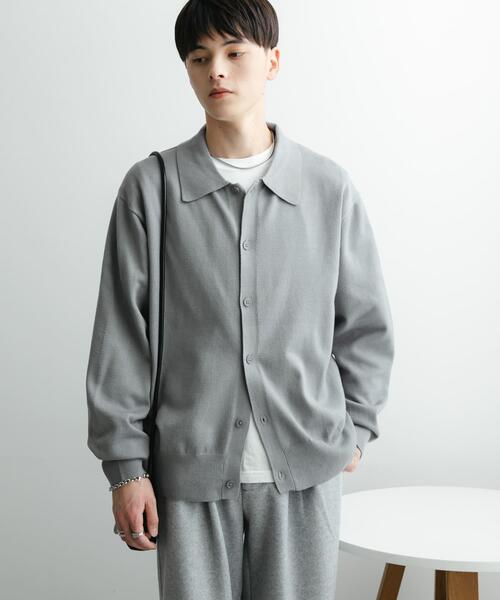 SENSE OF PLACE by URBAN RESEARCH(センスオブプレイスバイアーバンリサーチ)の「『ユニセックス』『洗濯可』ストレッチシャツカーディガン(ニット/セーター・メンズ・グレー/ライトブルー/イエロー/ブラウン・MEDIUM/LARGE)」の5枚目の写真