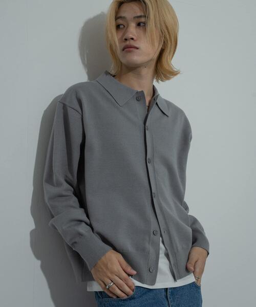 SENSE OF PLACE by URBAN RESEARCH(センスオブプレイスバイアーバンリサーチ)の「『ユニセックス』『洗濯可』ストレッチシャツカーディガン(ニット/セーター・メンズ・グレー/ライトブルー/イエロー/ブラウン・MEDIUM/LARGE)」の13枚目の写真