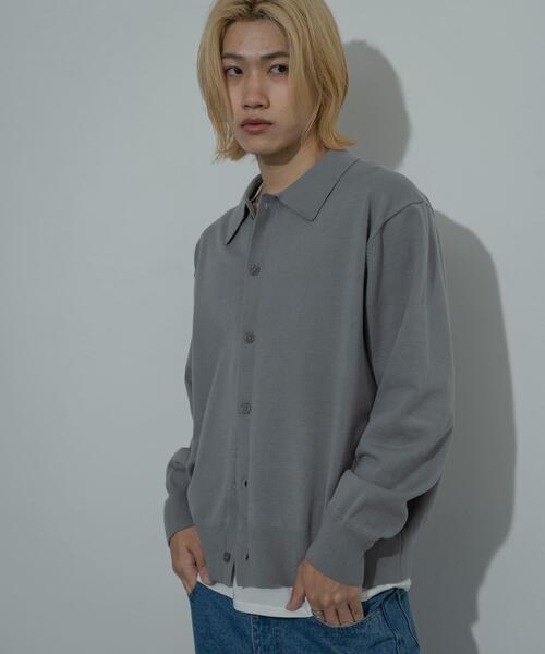 SENSE OF PLACE by URBAN RESEARCH(センスオブプレイスバイアーバンリサーチ)の「『ユニセックス』『洗濯可』ストレッチシャツカーディガン(ニット/セーター・メンズ・グレー/ライトブルー/イエロー/ブラウン・MEDIUM/LARGE)」の15枚目の写真