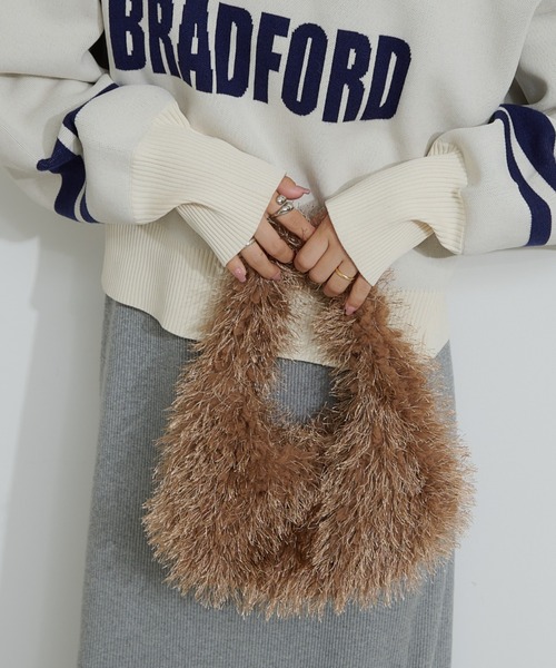 CIAOPANIC TYPY（チャオパニックティピー）の「ワンハンドルフリンジボアBAG（トートバッグ・レディース・グレー/レッド/オフホワイト/ベージュ・ONE SIZE）」の3枚目の写真