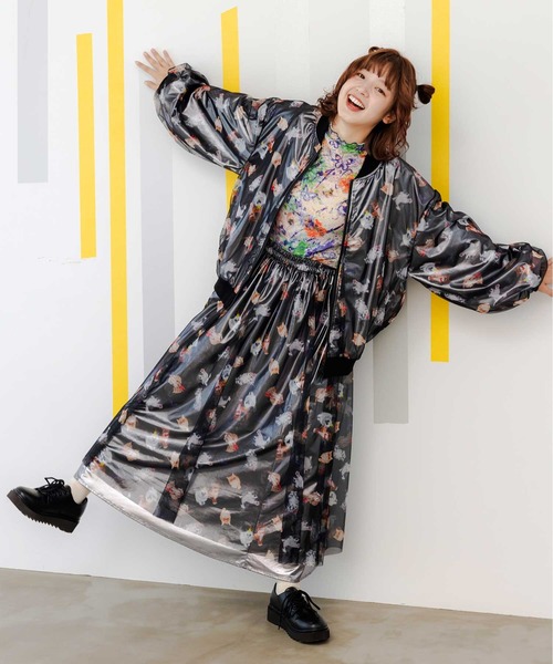 ScoLar（スカラー）の「143652：4柄展開ストレッチレース インナーロングスリーブTシャツ（Tシャツ/カットソー・レディース・グリーン/パープル/ブラック/オフホワイト・M）」の8枚目の写真