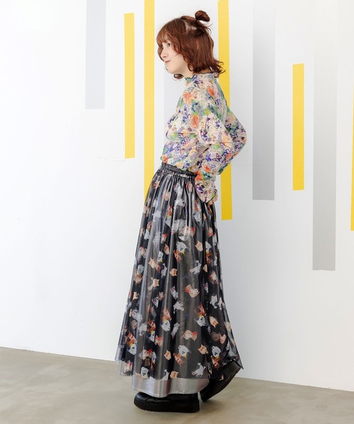 ScoLar（スカラー）の「143652：4柄展開ストレッチレース インナーロングスリーブTシャツ（Tシャツ/カットソー・レディース・グリーン/パープル/ブラック/オフホワイト・M）」の10枚目の写真