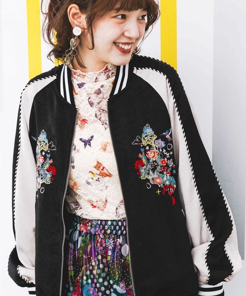 ScoLar（スカラー）の「143652：4柄展開ストレッチレース インナーロングスリーブTシャツ（Tシャツ/カットソー・レディース・グリーン/パープル/ブラック/オフホワイト・M）」の13枚目の写真