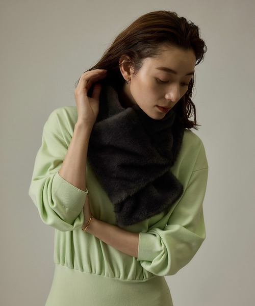 ROPE'（ロペ）の「【LIMONTA】Thin Down リバーシブルマフラー（マフラー・レディース・グレー/オフホワイト・FREE）」の8枚目の写真