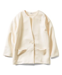 ＩＥＤＩＴ　ダンボールカットソー素材のノーカラーカーディガンジャケット