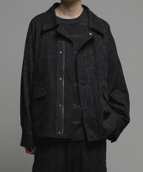 CASPER JOHN（キャスパージョン）の「Bleach twill flight blouson/ブリーチツイルフライトブルゾン（ブルゾン・メンズ・ブラック/ホワイト・X-SMALL/SMALL/MEDIUM/LARGE）」の2枚目の写真