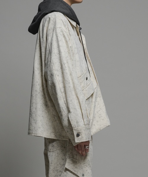 CASPER JOHN（キャスパージョン）の「Bleach twill flight blouson/ブリーチツイルフライトブルゾン（ブルゾン・メンズ・ブラック/ホワイト・X-SMALL/SMALL/MEDIUM/LARGE）」の14枚目の写真